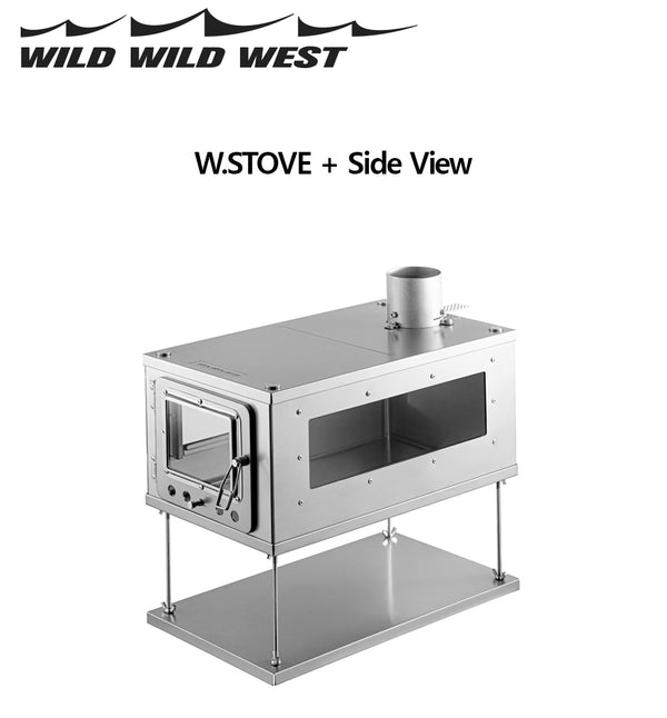 WILD WILD WEST（ワイルドワイルドウェスト）Wストーブ チタン製 Wストーブ ワンサイド or Wサイド 耐熱ガラス仕様 限定3大特典付き 総重量1.4kg